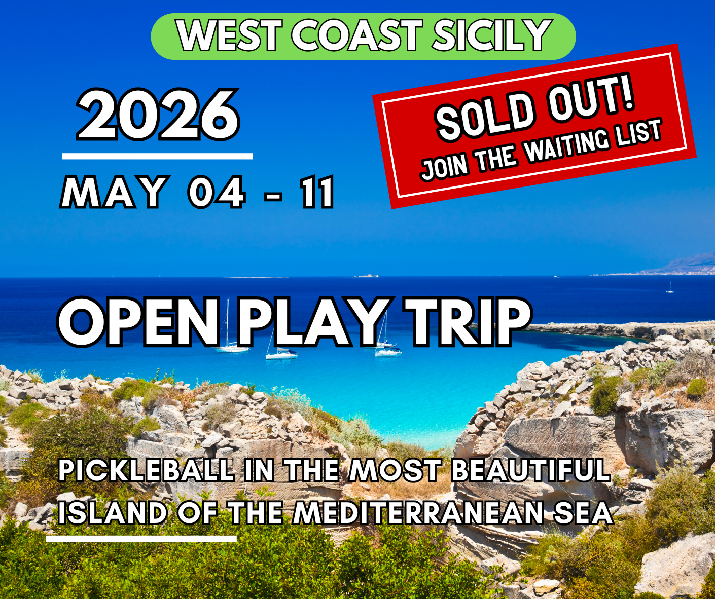 SOLD OUT! West Coast Sicily - Open Play | 04 - 11 May 2026