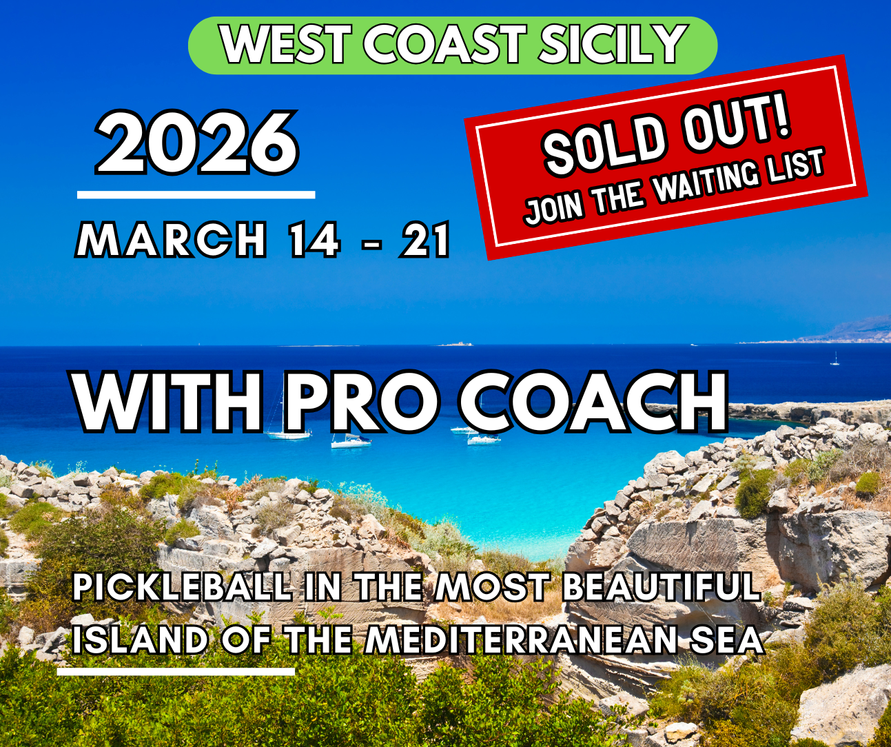 SOLD OUT - West Coast Sicily - With Pro Coah | 04 - 11 March 2026