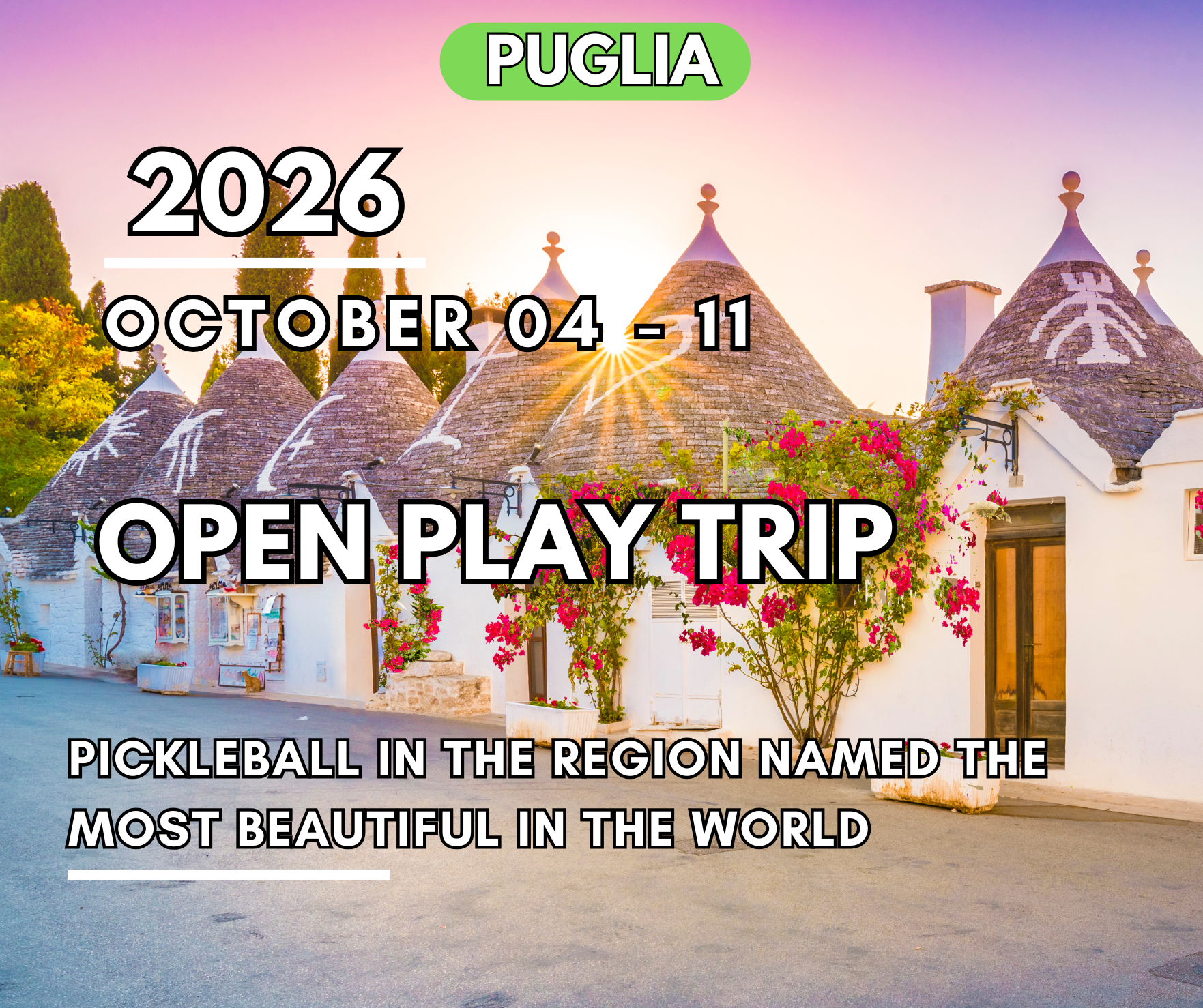Puglia - Open Play Trip | 04 - 11 Oct. 2026