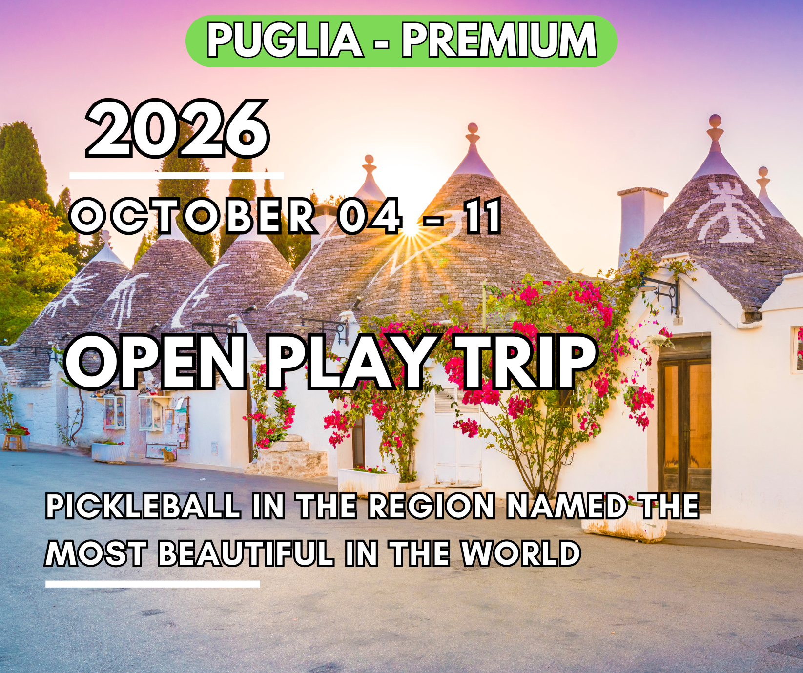 Puglia PREMIUM - Open Play Trip | 04 - 11 Oct. 2026