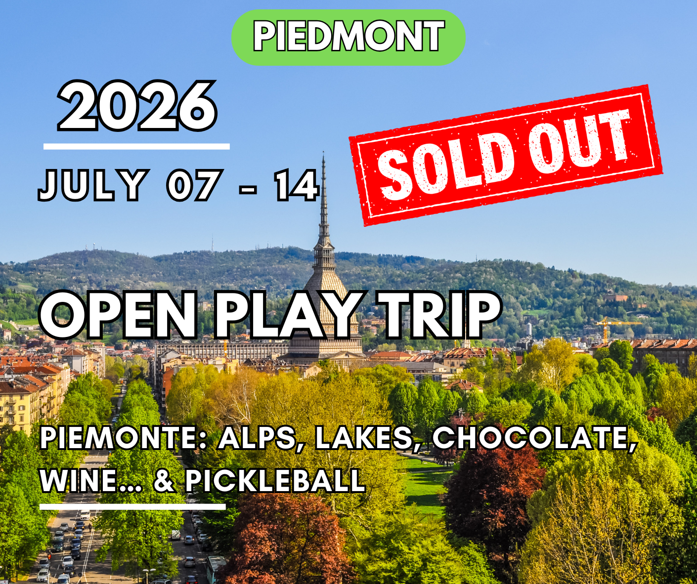 SOLD OUT - Piedmont - Open Play Trip | 07 - 14 July 2026